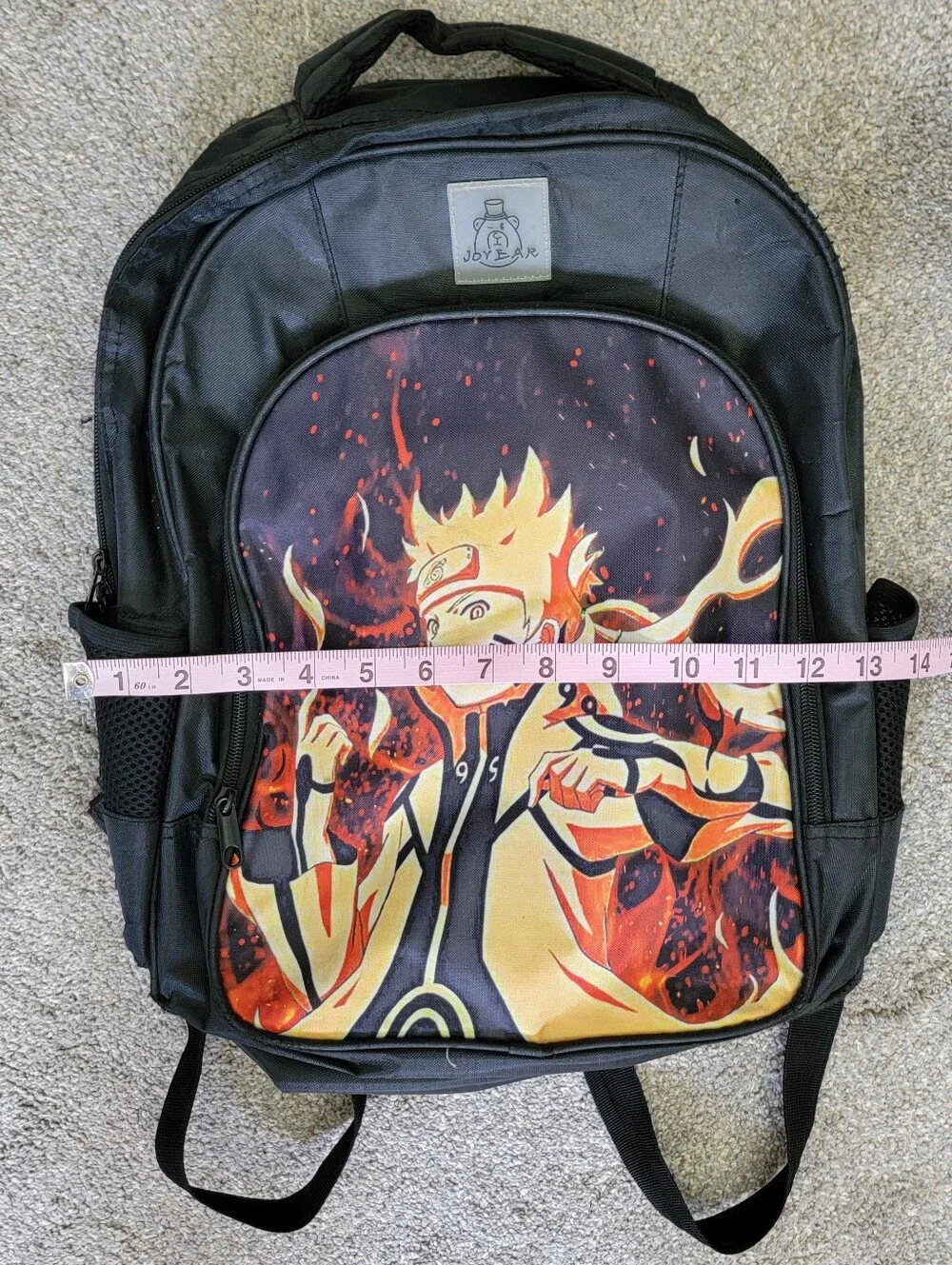 Naruto Uzumaki Black Vibrant 3D Print Standard Size Backpack Multiple Pockets